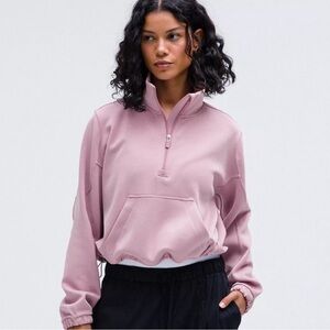 2024 Lululemon Brushed Softstreme Half Zip Rose Blush